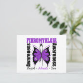 Fibromyalgie Butterfly Postkarte (Stehend Vorderseite)