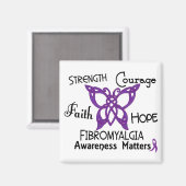 Fibromyalgie Celtic Butterfly 3 Magnet (Vorderseite/Rückseite)