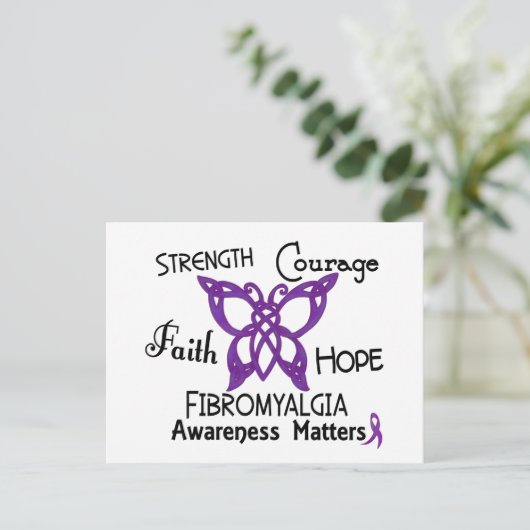 Fibromyalgie Celtic Butterfly 3 Postkarte (Stehend Vorderseite)