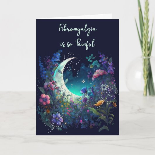 Fibromyalgie Get Well Card Blue mit Blume Karte (Vorderseite)