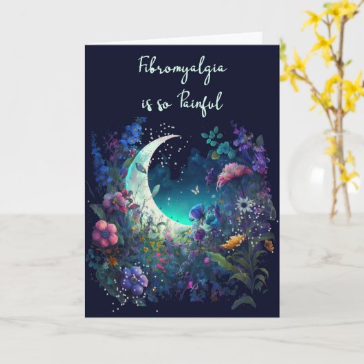 Fibromyalgie Get Well Card Blue mit Blume Karte (Gelbe Blume)