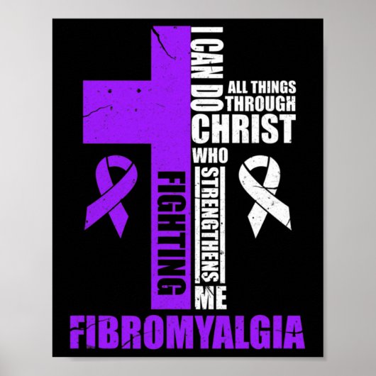 Fibromyalgie Kämpfe Fibro Kämpfer Christlicher Dis Poster (Vorne)