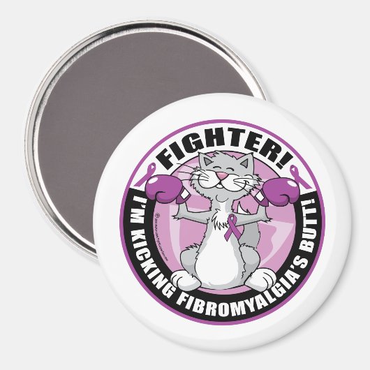 Fibromyalgie Kampfkatze Magnet (Vorderseite/Rückseite)