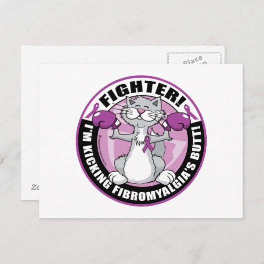 Fibromyalgie Kampfkatze Postkarte (Vorne/Hinten)