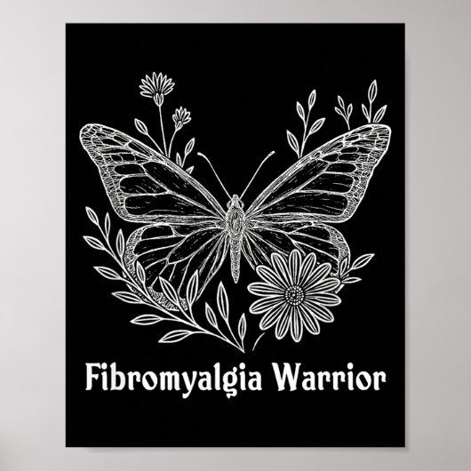 Fibromyalgie-Krieger-Bewusstseins-Schmetterling Un Poster (Vorne)