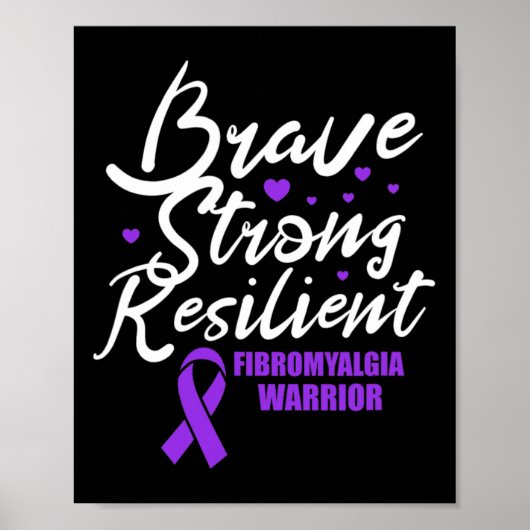 Fibromyalgie Krieger Brave Strong Resilient Fibro Poster (Vorne)