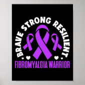 Fibromyalgie Krieger Brave Strong Resilient Fibro Poster (Vorne)