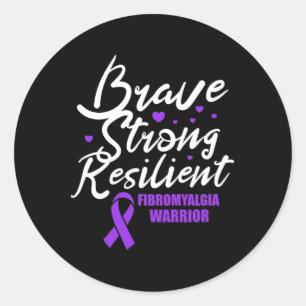 Fibromyalgie Krieger Brave Strong Resilient Fibro Runder Aufkleber