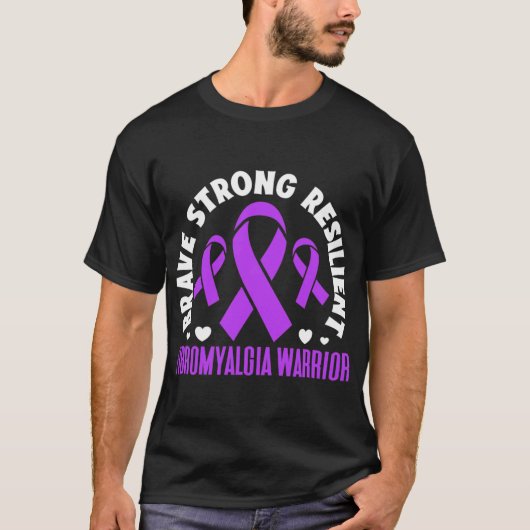 Fibromyalgie Krieger Brave Strong Resilient Fibro T-Shirt (Vorderseite)