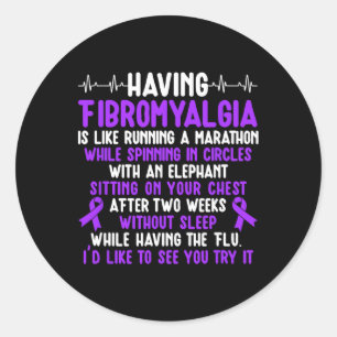 Fibromyalgie Krieger Fibromyalgie Bewusstseinsmona Runder Aufkleber