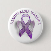 Fibromyalgie Krieger Lila Bewusstsein Ribbon Butto Button (Vorderseite)