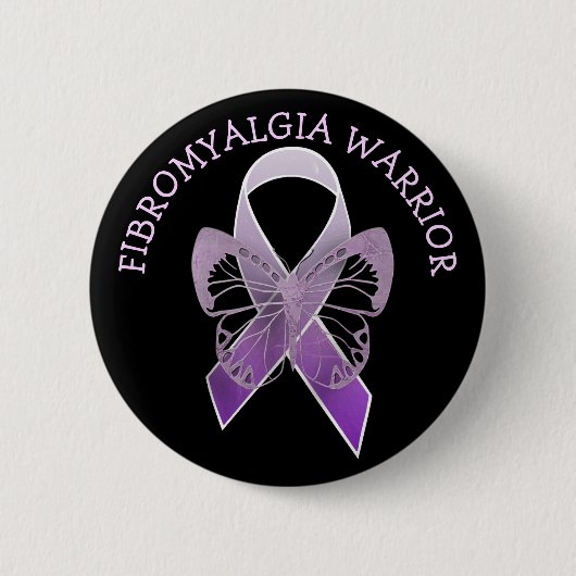 Fibromyalgie Krieger Lila Bewusstsein Ribbon Butto Button (Vorderseite)