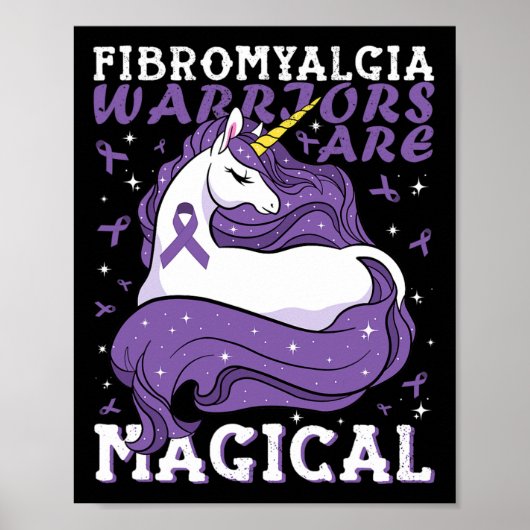 Fibromyalgie Krieger sind magische Einhornliebhabe Poster (Vorne)
