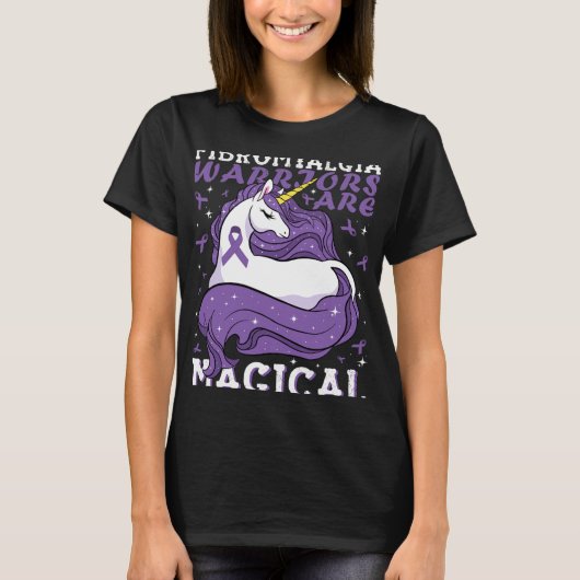 Fibromyalgie Krieger sind magische Einhornliebhabe T-Shirt (Vorderseite)