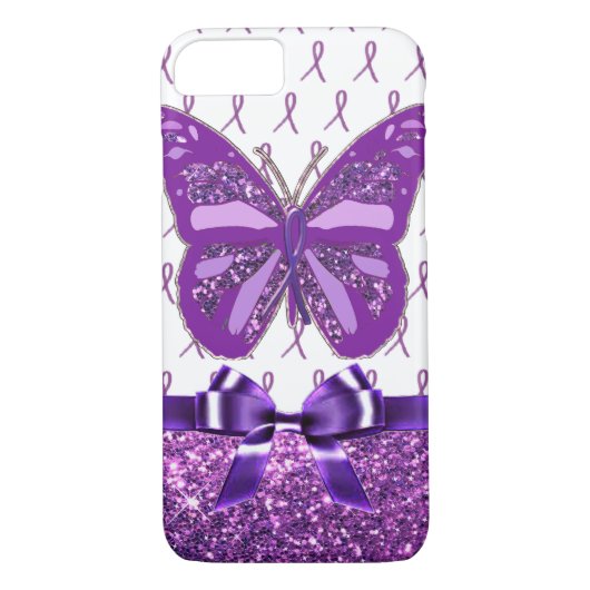 Fibromyalgie Lila Bewusstsein Butterfly Band Case-Mate iPhone Hülle (Rückseite)