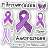 Fibromyalgie Lila Sensibilisierungswüste Aufkleber (Vorderseite)