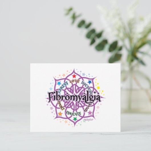 Fibromyalgie Lotus Postkarte (Stehend Vorderseite)