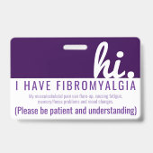 Fibromyalgie Patience pvc Abzeichen Ausweis (Vorderseite)