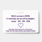 Fibromyalgie Patience pvc Abzeichen Ausweis (Rückseite)