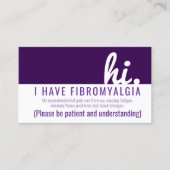 Fibromyalgie Patience pvc Abzeichen Visitenkarte (Vorderseite)