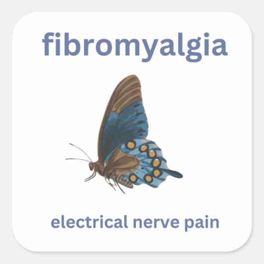 Fibromyalgie Quadratischer Aufkleber (Vorderseite)