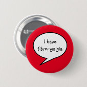Fibromyalgie, rotes Bewusstsein Button (Vorne & Hinten)