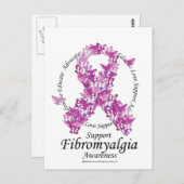 Fibromyalgie-Schleife Postkarte (Vorne/Hinten)