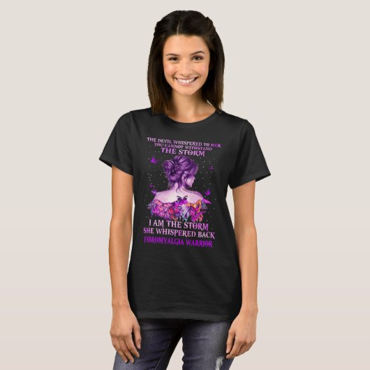 Fibromyalgie Schmetterlingskrieger i am Sturm T-Shirt (Vorne ganz)