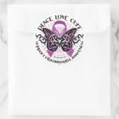 Fibromyalgie-Schmetterlingsstamm Runder Aufkleber (Tasche)