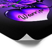 Fibromyalgie Sensibilisierungskampagne Lila Ribbon Poster (Ecke)