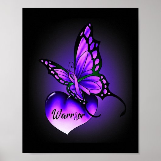 Fibromyalgie Sensibilisierungskampagne Lila Ribbon Poster (Vorne)