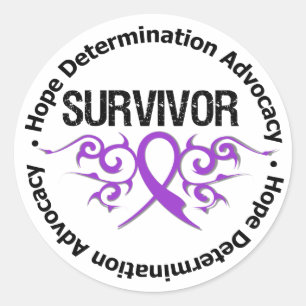 Fibromyalgie Survivor Tribal Ribbon Runder Aufkleber