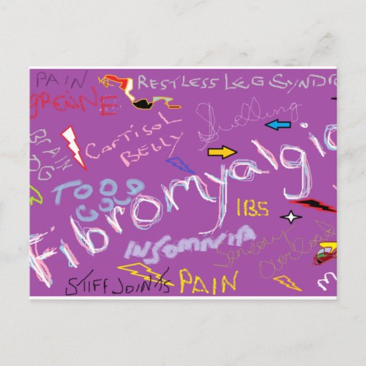 Fibromyalgie Symptome Postkarte (Vorderseite)