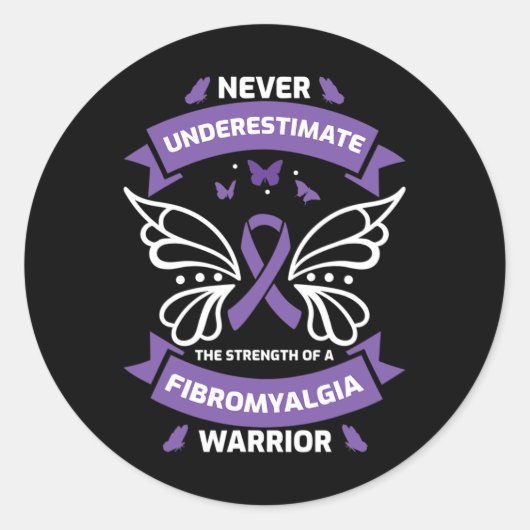 Fibromyalgie Warrior Awareness Runder Aufkleber (Vorderseite)