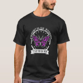 Fibromyalgie Warrior Lila Ribbon Butterfly Aware T-Shirt (Vorderseite)