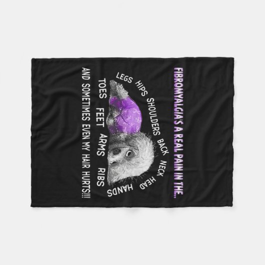 Fibromyalgie's A Real Pain Bichon Frise Hund 1 Fleecedecke (Vorderseite (Horizontal))