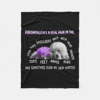 Fibromyalgie's A Real Pain Bichon Frise Hund 1 Fleecedecke