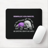Fibromyalgie's A Real Pain Bichon Frise Hund 1 Mousepad (Mit Mouse)