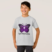 Fibrose-Bewusstsein mit Schmetterling T-Shirt (Vorne ganz)