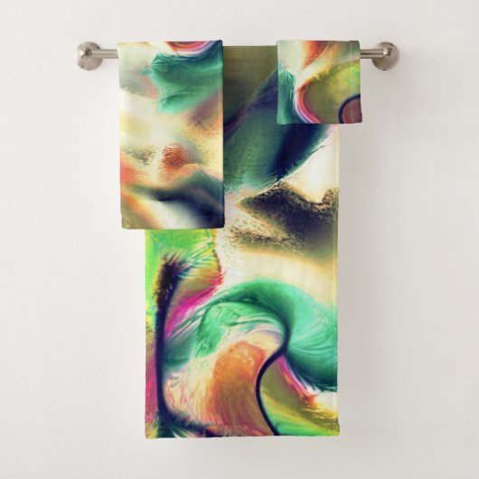 Fibrose Färbung mit schimmernden Farben und glatte Badhandtuch Set (Insitu)