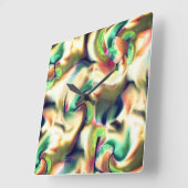 Fibrose Flecken mit farbigen, fehlerhaften Farbver Quadratische Wanduhr (Winkel)