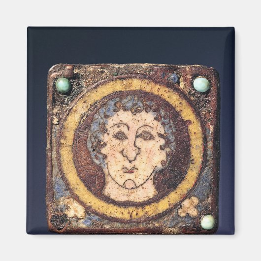 Fibula mit dem Gesicht eines jungen Mannes Magnet (Vorne)