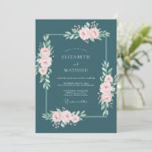 Fichte Ausgefeilter Botanischer Hochzeit Einladung (Stehend Vorderseite)
