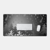 Fichten aus der Silhouette im Glanz der Weihnachts Schreibtischunterlage (Tastatur & Maus)