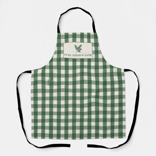 Fichten-Gingham-Weihnachten Schürze (Vorderseite)