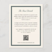 Fichten-Klassiker-Script-Hochzeitsdetails QR-Code Begleitkarte (Vorderseite)
