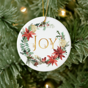 Fichten- und Tannen-Weihnachts-"Freude"-Foto Keramik Ornament