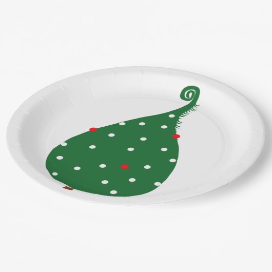 Fichtenbaum Pappteller (Schrägansicht)