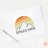 Fichtenknauf West Virginia Retro Quadratischer Aufkleber (Umschlag)