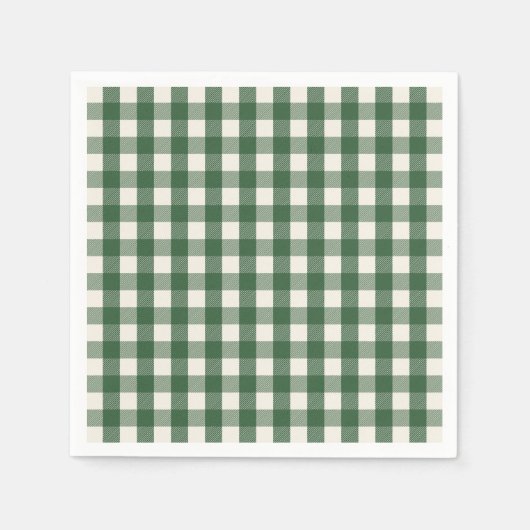 Fichtenweg - Fichtengrün Gingham-Muster Serviette (Vorderseite)